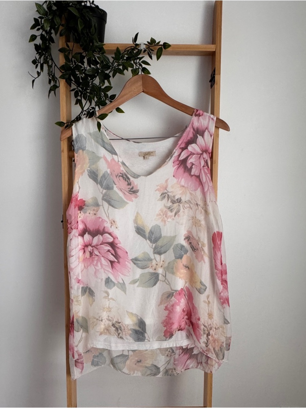 Giusy Silk Sheer Floral Romantic Fairy Coquette CottageCore‎ Y2k Layered Top
